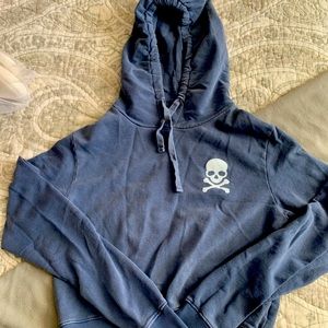 Chambray blue cropped SoulCycle hoodie - small